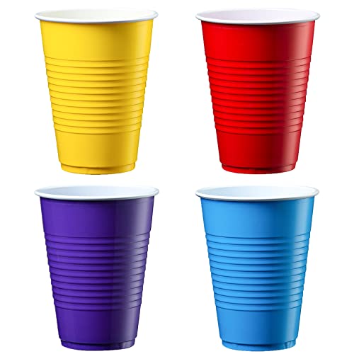 Comfy Package [240 Count 16 Oz. Disposable Party Plastic Cups - Assorted Colors Drinking Cups #TOP1