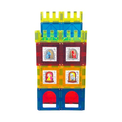Blocos Magnéticos Magforma castelo 56 peças jogo magnético educativo