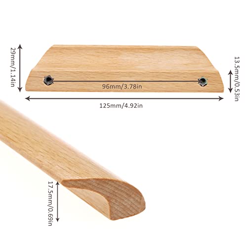 VGOL 10PCS Wooden Cabinet Handles Drawer Pull Handles for Furniture Cupboard Wardrobe Dresser Cabinet Door Home Decoration 96mm Hole Distance - Image 4