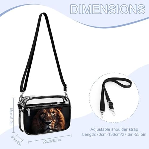 Animal King Lion Clear Stadium Bag Mini Crossbody Bag Anti-Theft Side Shoulder Bags Messenger Bag Unisex2