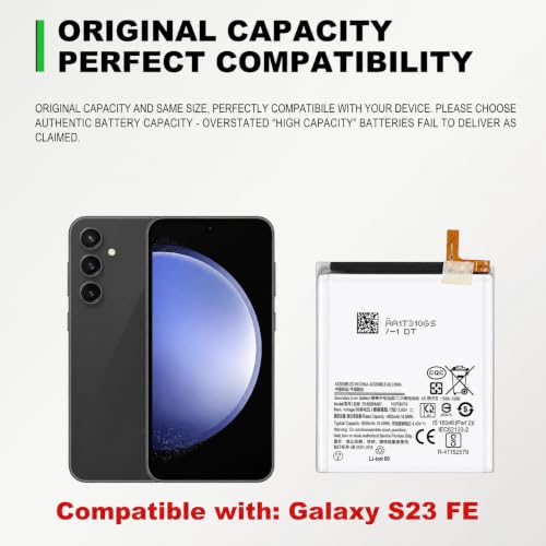Image of GREEN FUSION for Galaxy S23 FE Battery Replacement Kit, Capacity Li-ion Battery Compatible with Samsung S23 FE, Includes Repair Tools & Instruction