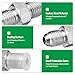 Racewill 10 Pack Hydraulic Hose Adapter Fittings: 1/4