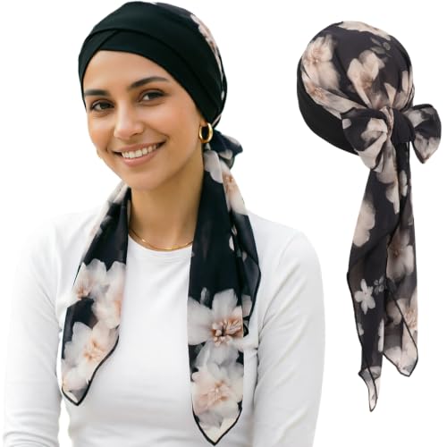 Image of DRESHOW Turban Headwrap for Women Long Hair Head Scarf Headwraps Chemo Headwear Lightweight Hair Loss Covering Hat