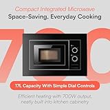 Cookology IM17LBK Built-in Integrated Microwave Oven in Black - 17 Litre Capacity - 24.5cm Turntable - 5 Power Levels - Frame Kit Included - Image 2