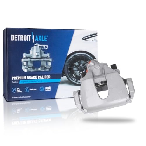 Image of Detroit Axle - Front Right Brake Caliper for 2013-2019 Ford C-Max Escape | Focus, Passenger Side Disc Brake Caliper with Bracket 2014 2015 2016 2017 2018 Replacement