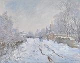 Peinture à l'huile. ColorfulStream Snow Scene à Argenteuil par Claude Monet. 100% peint à la main.Huile sur toile.Reproduction de qualité du musée.Livraison gratuite (non encadrée et non étirée)., Identique à l\'original., 36x28