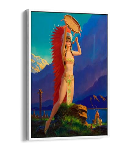 Tableau cadre blanc Queen of the Mountain Tribes Edward Mason Eggleston toile 50x76 cm