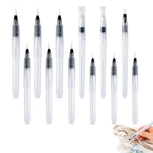 Recopilación de Pinceles y brochas Top 5. 50 Dokpav Paquete De 12 Pincel De Agua, Brochas De Acuarela, Pinceles De Acuarela De Pintura Reutilizable, Pincel con Deposito Agua, Juego Básico para Acuarela Caligrafía Arts para...
