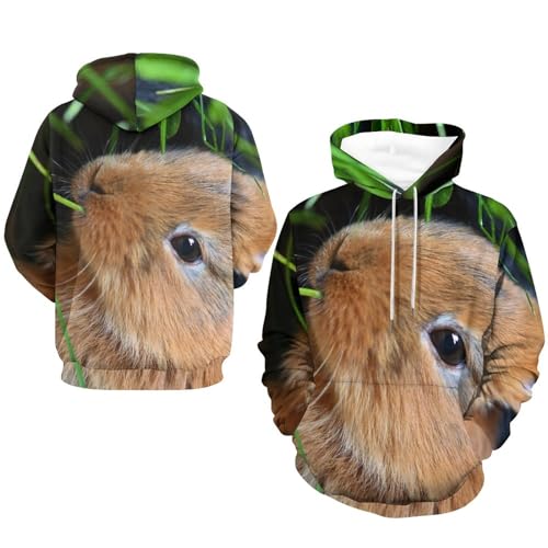 Sweat à capuche lapin mignon UMENG, pull décontracté pour vos journées cocooning
