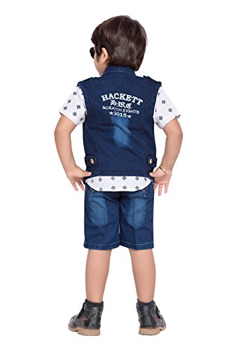 Image of AJ DEZINES Kids Shirt Waistcoat and Shorts Clothing Set for Boys