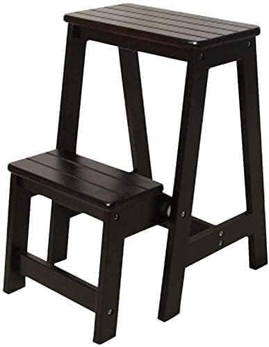 OKUOKA Chair Adult Folding Shoe Bench, Stairway Seat, Wooden 2-Step Ladder, Non-Slip Library, Bedroom, Living Room, Easy to Store, 48.5×29×55Cm,Step Stool with Handle Step Stool (Color :