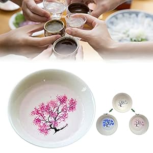 Aprimay Apanese Sakura Sake Cup, Alftek Magic Sakura Sake Cup, koude en warme temperatuur kleurverandering thee cup perzik kersenbloemen bloeien magisch sakura bloesem thee kom