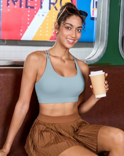 Image of RUNNING GIRL Sports Bras for Women,Padded Sports Bra Tank Top Sexy Crisscross Back High Impact Longline Workout Yoga Bra