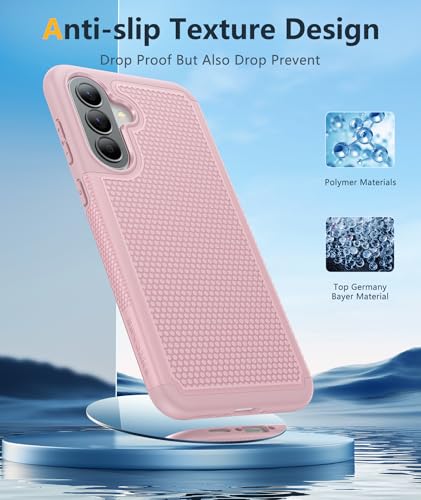 Image of FNTCASE for Galaxy A37-5G Phone Case - Samsung Military Grade Drop Protection Cases, 14ft Drop Tested, Screen Protector Included, Anti-Slip Matte Textured, TPU+PC Dual Layer Shockproof Cover (Pink)