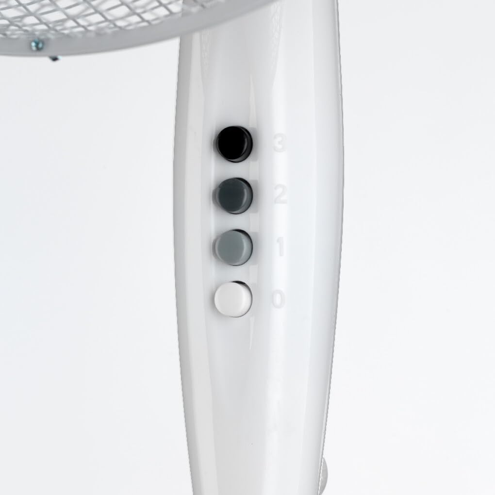 Ariete 845 Freshair Ventilatore a Piantana, 3 velocità, Elica a 3 Pale, Funzione Oscillazione e Inclinazione, 45 W, Plastica, Bianco