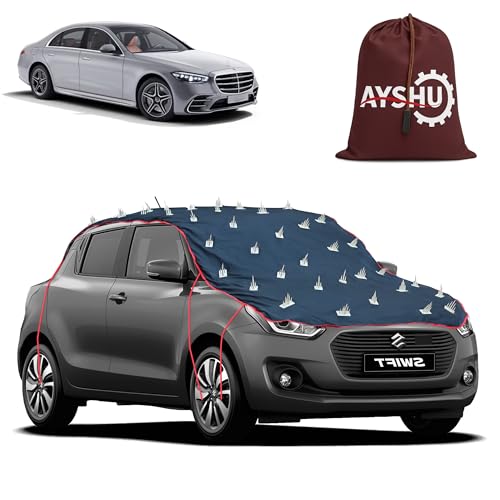Image of AYSHU Water-Resistant Spike Car Cover for Mercedes Benz S Class S300 - Protects from Dogs, Monkeys, Dust, Sunlight & UV - Full Roof Universal Fit