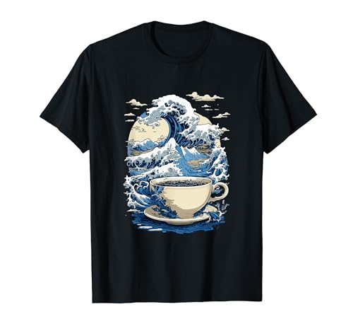 Hokusai Great Wave Off Kanagawa tazza da caffè arte giapponese Maglietta