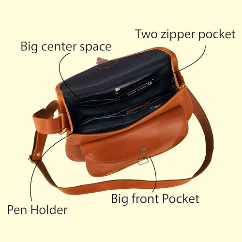 Image of Satchel And Fable Handmade Vintage Crossbody Leather Bags for Women Shoulder Handbag