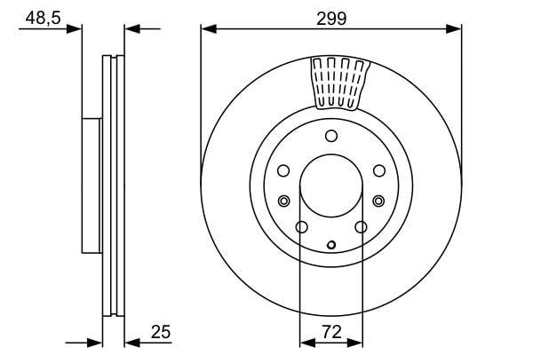 Bosch BD1634 Dischi freno, Certificato ECE-R90, 1 set di 2 dischi