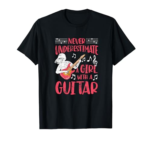 Guitarra eléctrica acústica para niña, instrumento de cuerda musical Camiseta