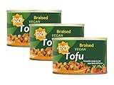 Marigold Braised Vegan Tofu, 225g (Pack of 3) – High Protein, Gluten-Free, Ready-to-Eat, Versatile Plant-Based Soya