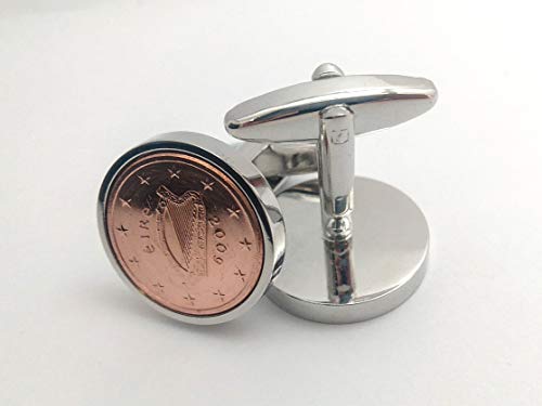 Worldcoincufflinks Cufflinks Rhodium Plated 2008 Wedding Anniversary For Men Copper Coins Cufflinks #TOP3