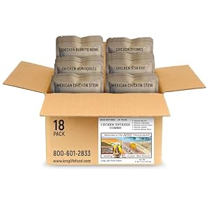 MRE Chicken Entrees Combo (18-Pack), Main Courses Only (Not Full Meals)