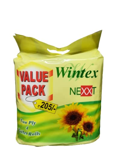 IN HOME Wintex Nexxt 2 Ply Toilet Roll Paper 4 Value Pack (99mm × 100mm, Pack Of 4)