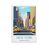 YJNENG Impression sur toile de New York États Unis   Décoration murale moderne   Poster décoratif familial   20 x 30 cm
