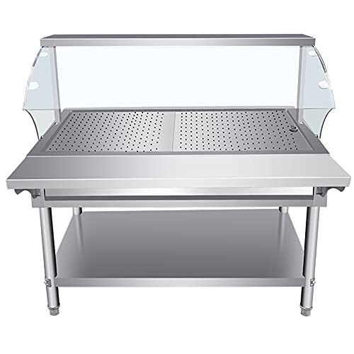 Energieeffiziente Heizgeräte, kommerzieller elektrischer Speisewärmer, Edelstahl- Buffet- Speisewärmer, Dampftisch für Catering und Restaurants, Nassheizung, 2500 W, 30- 110 ℃, Temper