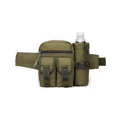 Piscorush Pochete tática com suporte para garrafa de água, versátil e impermeável, pochete militar p