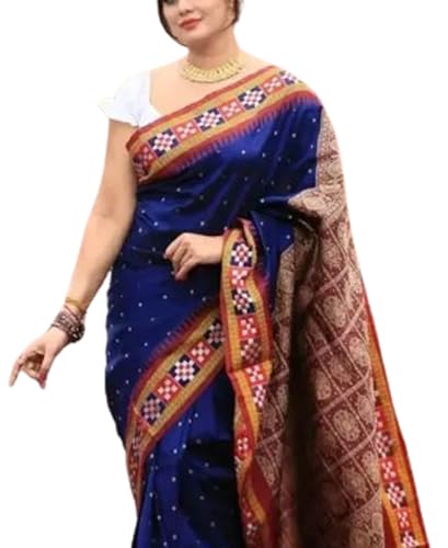 Generic blue sambalpuri silk saree – image 4