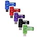 Unidad flash USB RUEOTSK, paquete de 5 unidades de memoria flash USB 2.0 giratorias de 32 GB (azul rojo púrpura verde negro)
