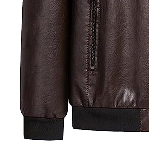 Chaqueta de cuero sintético con cierre y bolsillos para hombre miniatura 5
