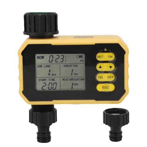 Temporizador de Riego Solar con Válvula Monovía y Sensor de Lluvia, Programable con Batería Li - Ion 2000mAh - Ahorra Agua, Fácil Instalación, Ideal para Jardines y Huertos