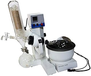 2L 110V Auto Lifting Rotary Evaporator RE-2000A Lab Rotary Vacuum Evaporator with Water Bath Lab Condenser with Temperature LCD Display 20-200rpm Speed Lab Evaporation Equipment