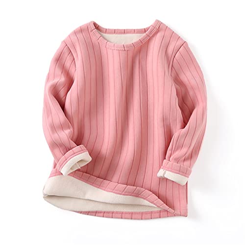 CsgrFagr Camisetas infantis infantis para meninos com nervuras sólida primavera inverno manga longa