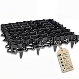 Kunststoff Rasengitter befahrbar Rasengitterplatten Rasenwaben Bodenwaben Paddockplatten Gehwegplatten 50x50x4 cm - schwarz - 20 Stück (5qm)