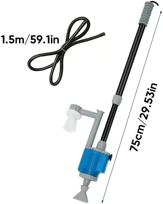 Electric Aquarium Gravel Cleaner with Filter, Upgraded 6-in-1 Automatic Water Changer & Sand Washer, 2000L/H Adjustable Flow for Freshwater & Saltwater Fish Tank Cleaning