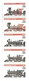  1 Bande de 5 Timbres différents des États Unis d’Amérique Neufs de Collection de 1993. Train, locomotives des USA