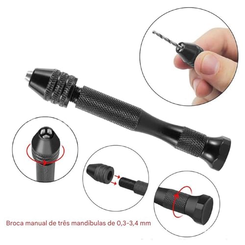 Brocas helicoidais, broca manual para miniaturas | Brocas Hobby Broca manual pequena de precisão - F