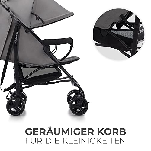 Kinderkraft TIK Kinderwagen, Liegebuggy, Sportwagen, Leicht - 6,5kg, Drehbare Vorderräder, Verstellbarer Griff, Stufenlose Einstellung der Rückenlehne, Schnelles Zusammenklappen, bis zu 17kg, Grau