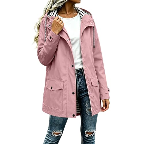 Parka impermeable de mujer para senderismo y montaña gabardina ligera con capucha