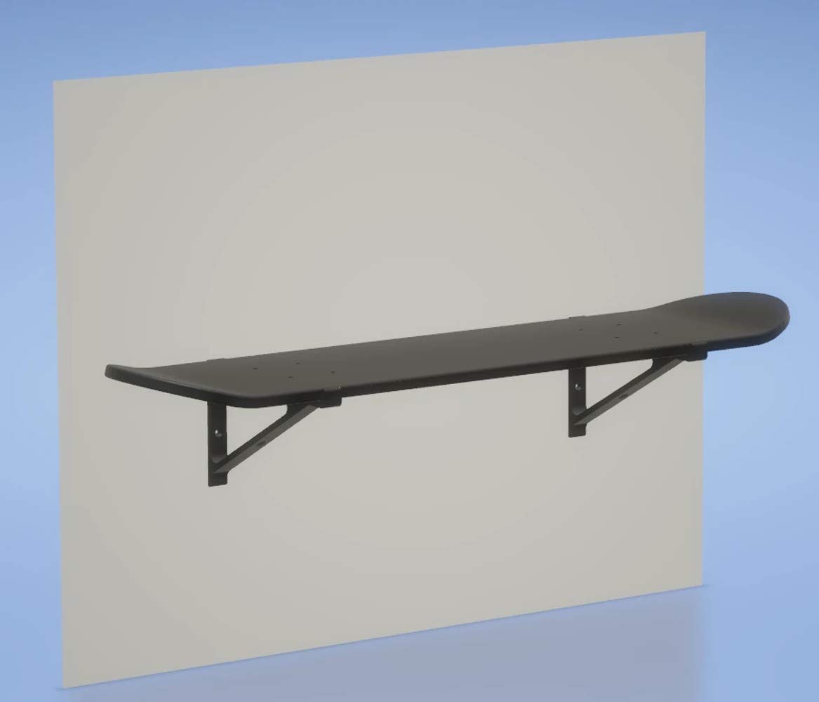 Jabtek Skateboard Shelf Wall Mount Wall Bracket (Turn Your Skateboard Into A Shelf) Grey 7.75