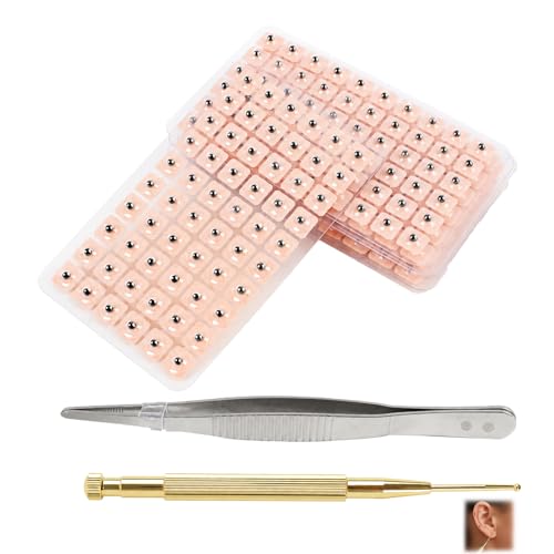 Kit de 1200 Semillas de Acupuntura para Orejas, Adhesivas y Desechables, Masaje y Terapia de Oídos con Agujas de Acupresión