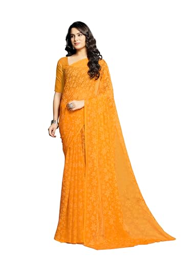 Image of Garden Vareli Lock Chiffon Floral Saree