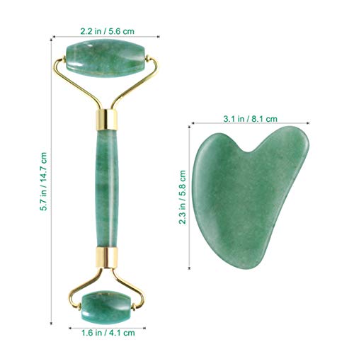 FRCOLOR Rolo de rosto de jade, 2 peças de beleza cosmética para pele facial, rolo de envelhecimento