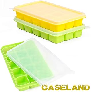 Ice Cube Trays CASELAND Easy Release 2 Pack Silicone 15 Ice Trays