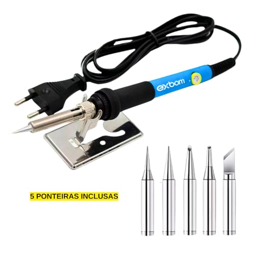 Kit Ferro de Soldar Ajustável 127V + Sugador + Solda