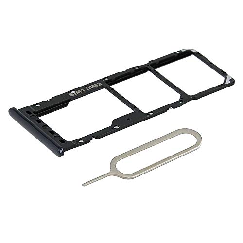 MMOBIEL Dual Sim Card Tray Compatible with Samsung A10s A107F Series 6.2 inch 2019 (Black) incl. Sim Pin